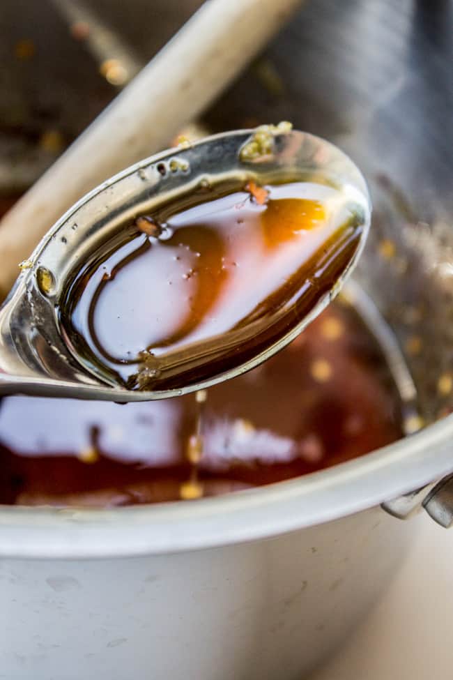 Spoonful of maple glaze. 