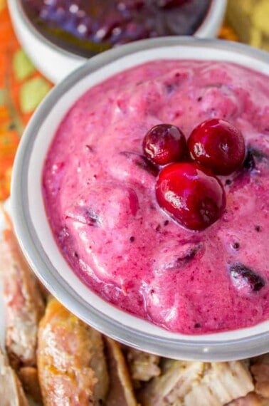 2 Ingredient Creamy Cranberry Sauce from The Food Charlatan