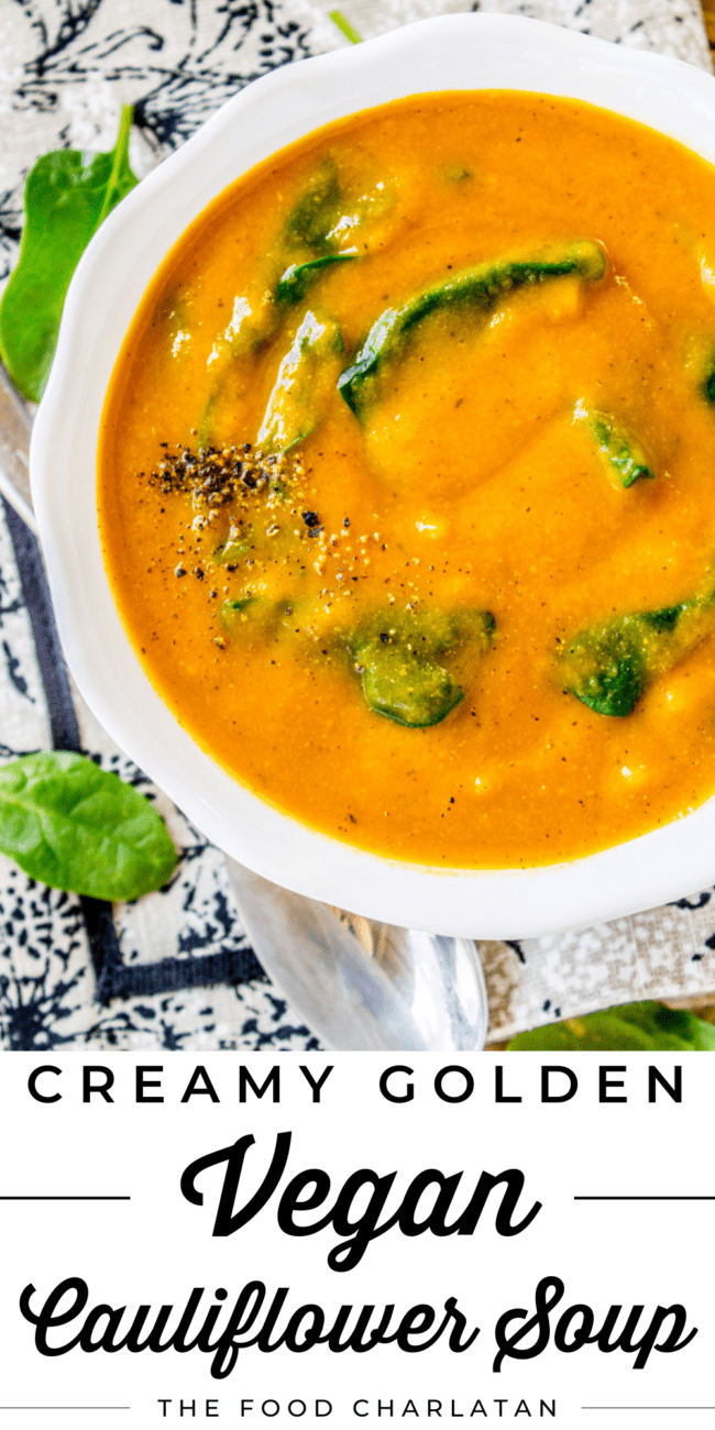 vegan cauliflower soup.