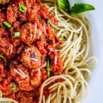 Healthy Slow Cooker Spaghetti Meat Sauce from The Food Charlatan