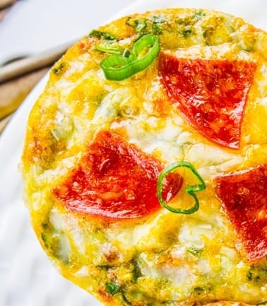 Pizza Egg Muffins (Make Ahead Weekday Breakfast!) from The Food Charlatan