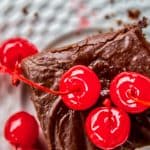 Chocolate Cherry Sheet Cake with Fudge Frosting from The Food Charlatan