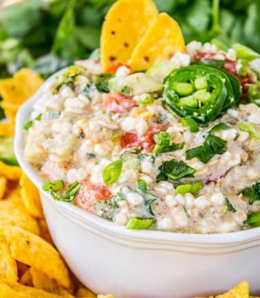 Snowy Chili Cheese Dip from The Food Charlatan