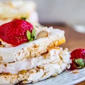 Strawberry Pineapple Meringue Cake from The Food Charlatan