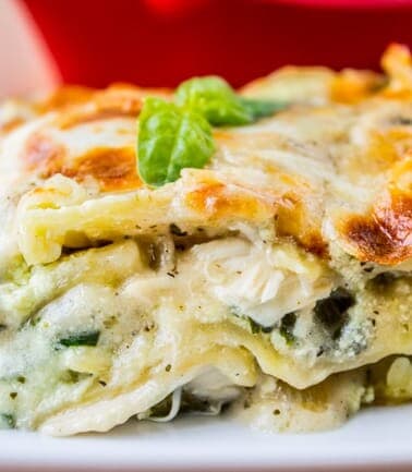 White Lasagna with Chicken and Pesto from The Food Charlatan