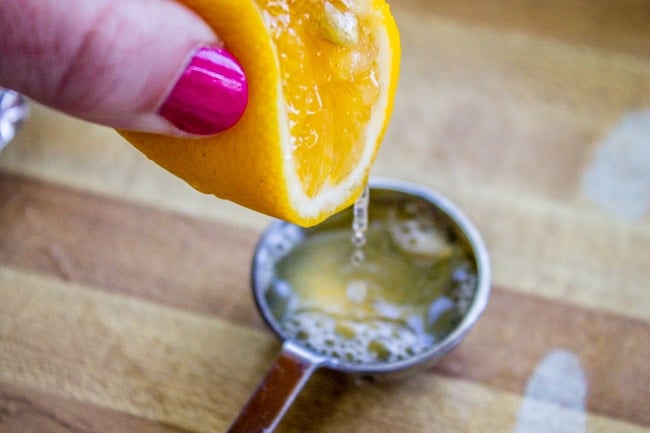 lemon juice squeezed into a tablespoon.