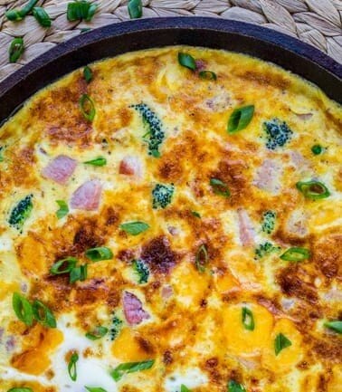 Cheesy Ham and Broccoli Frittata from The Food Charlatan