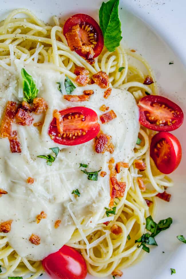 Creamy Caulifredo Sauce (Cauliflower Alfredo Sauce) from The Food Charlatan