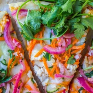 Thai Pizza with Zucchini and Pickled Onions from The Food Charlatan