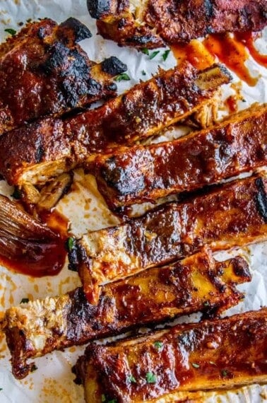 Nana's Fall-Off-The-Bone Ribs and "Barb"-ecue Sauce from The Food Charlatan