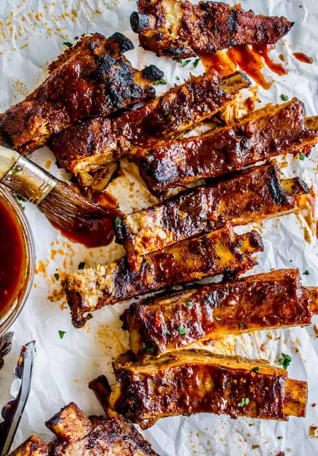 Nana's Fall-Off-The-Bone Ribs and "Barb"-ecue Sauce from The Food Charlatan