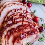 Oven-Roasted Cranberry-Dijon Glazed Ham from The Food Charlatan