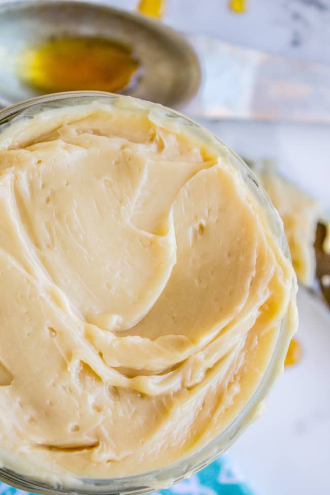 maple butter in a glass jar. 