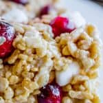 Cranberry Brown Butter Rice Krispie Treats from The Food Charlatan