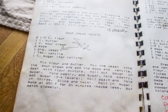 Eric´s grandma´s recipe book. 