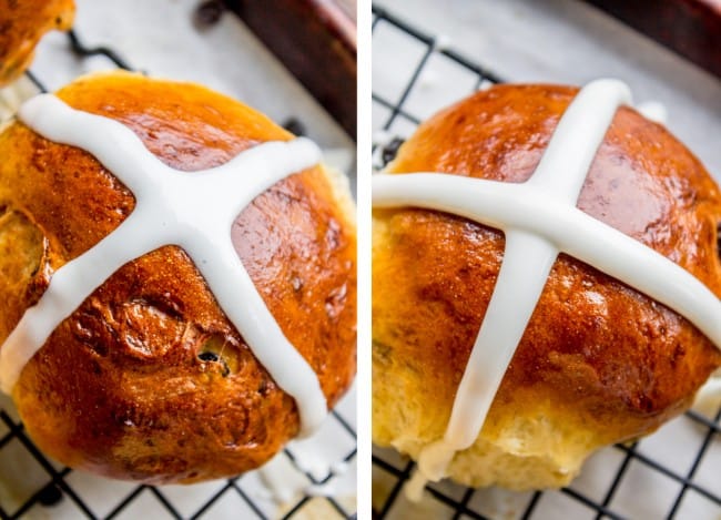 comparing hot cross buns with different icing consistencies. 