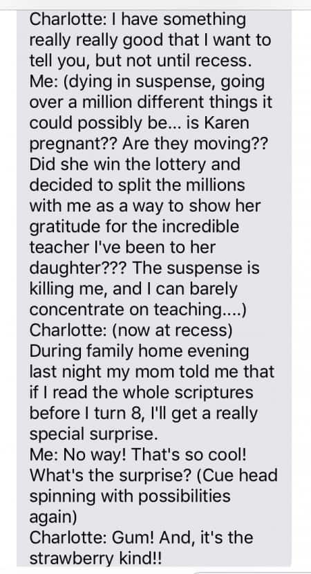 Screen shot of a text message. 