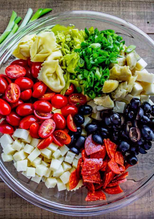 Italian Tortellini and Pepperoni Pasta Salad.