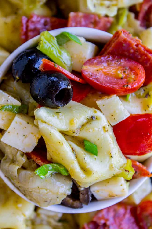 Italian Tortellini and Pepperoni Pasta Salad.