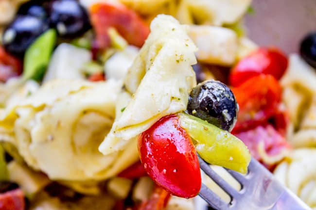 Italian Tortellini and Pepperoni Pasta Salad.