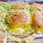 Canadian Bacon and Havarti Cheese Sliders with Pesto Glaze from The Food Charlatan