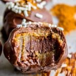 Chocolate Stuffed Snickerdoodle Truffles from The Food Charlatan