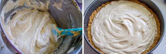 cool whip and peanut butter mixture for peanut butter pie, the same mixture in a Nutter Butter crust.
