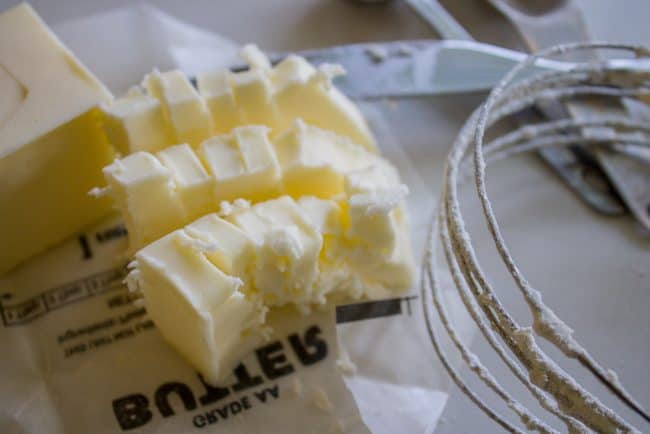 Butter chopped into cubes.