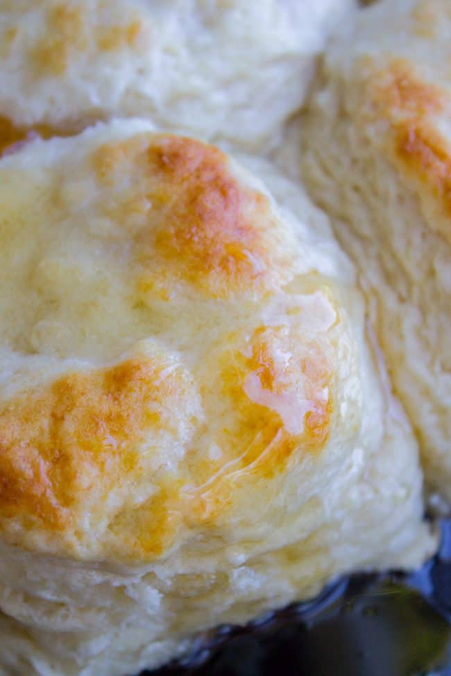 Flaky biscuit recipe shot from overhead.