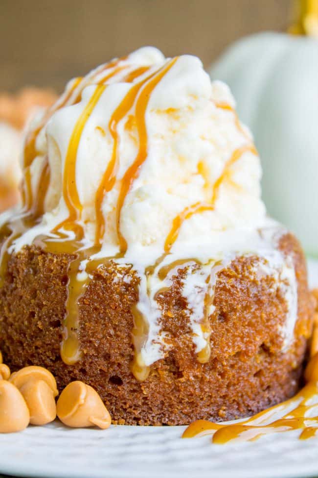 Pumpkin Butterscotch Molten Lava Cakes from The Food Charlatan