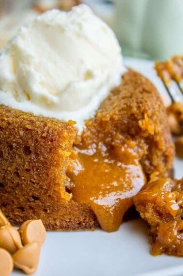 Pumpkin Butterscotch Molten Lava Cakes from The Food Charlatan