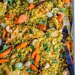 Sheet Pan Curry Chicken and Carrots with Basmati Rice (Biryani) from The Food Charlatan