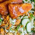Crunchy Asian Cabbage Salad with Crispy Fish from The Food Charlatan