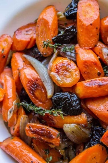 Apple Cider Roasted Carrots with Plums from The Food Charlatan