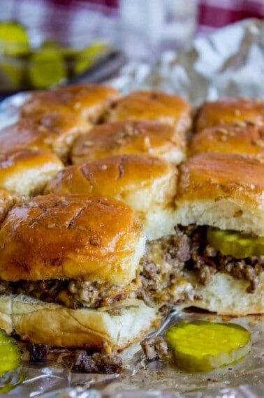 Easy Cheesy Cheeseburger Sliders from The Food Charlatan