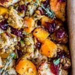 Butternut Squash, Cranberry, and Lentil Stuffing from The Food Charlatan