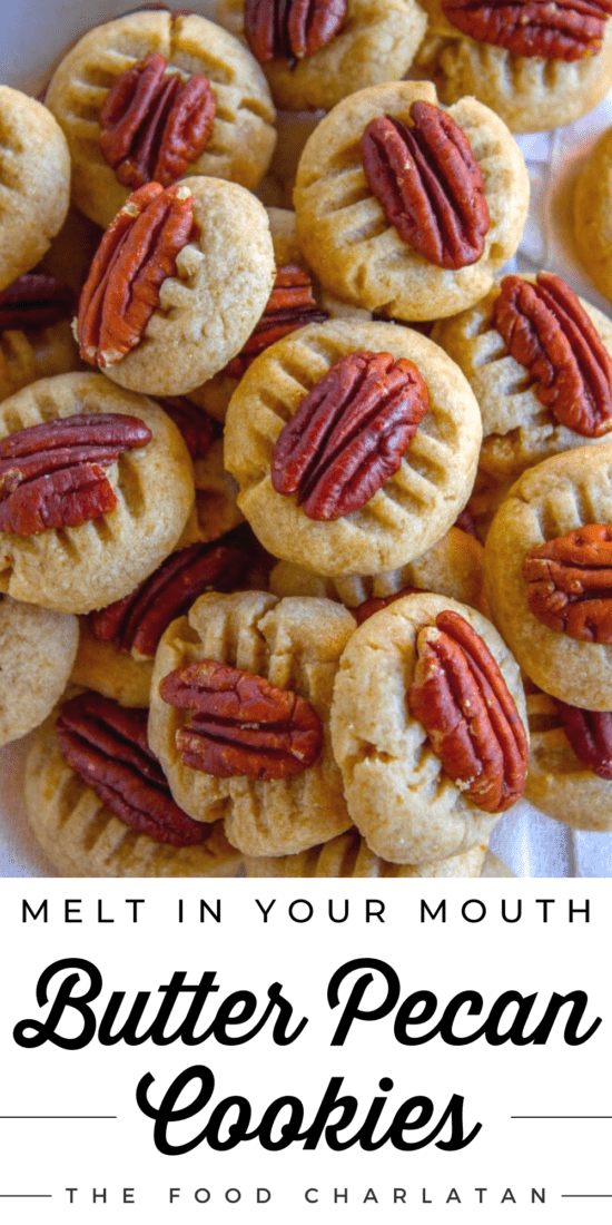Stack of butter pecan cookies