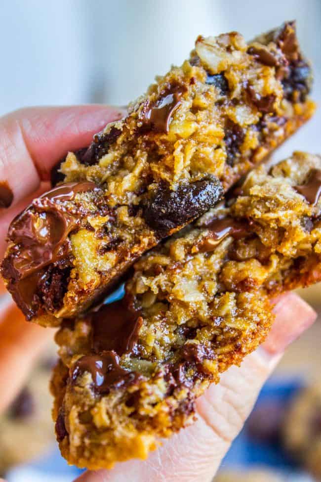a handholding Dark Chocolate Cherry Oatmeal Cookies.