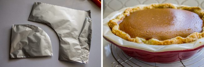 a tinfoil crust shield, a perfectly baked pumpkin pie. 