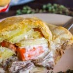 slice of savory leftover beef pie