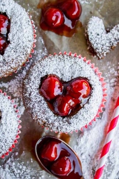 chocolate cupcake with heart center