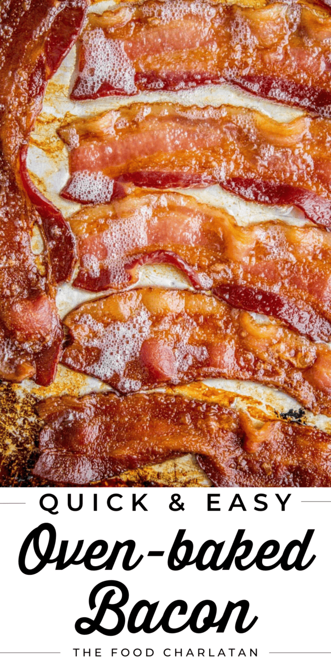 strips of crispy bacon on a baking sheet.