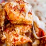 easy pizza casserole with cheese.