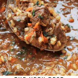 crockpot beef and barley soup.