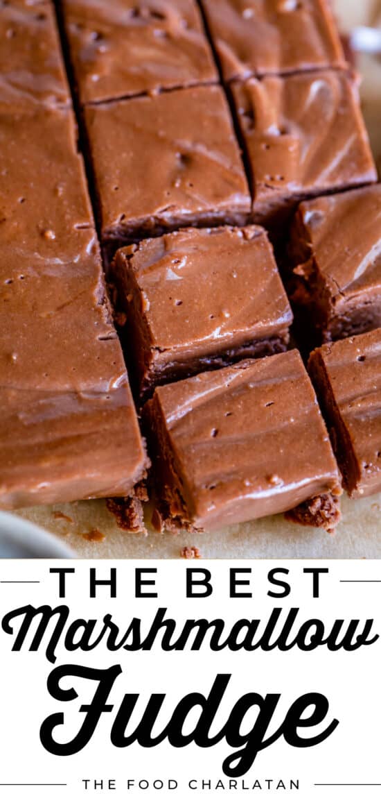 cut slices of simple fudge recipe