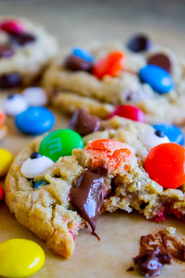 a monster cookie with a bite taken out of it.