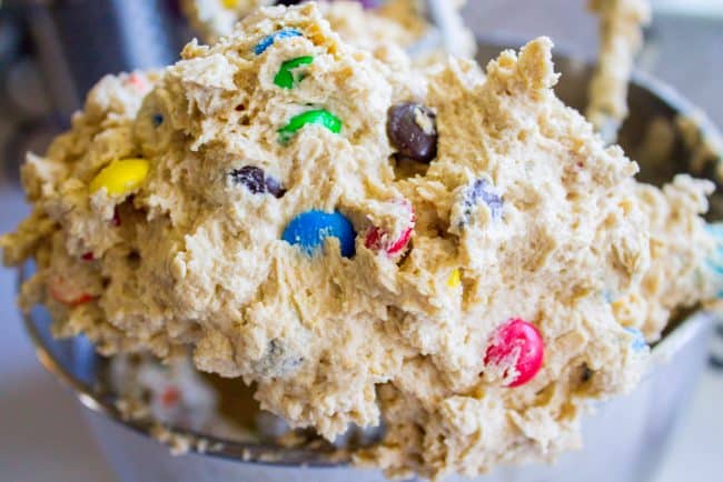 gooey cookie dough with mix-ins.
