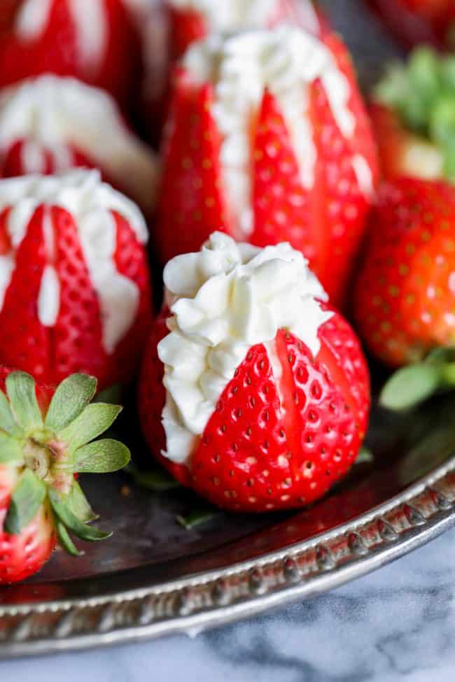 cheesecake filled strawberries