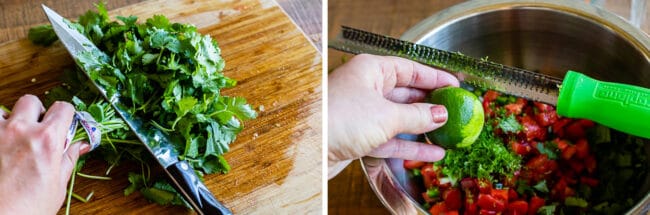 How to Make Authentic Pico de Gallo from The Food Charlatan. Learn how to make the best Pico de Gallo! It's a very simple Mexican salsa with tomatoes, onions, jalapeno, cilantro, and lime juice. Humble ingredients come together to make one of the best appetizers of all time! You will never look at tacos the same after topping them with this magical stuff. #picodegallo #salsa #Mexican #cold #fresh #appetizer #dip #forparties #easy #recipe #receta #authentic #best #homemade #restaurant #picodegalo what is pico de gallo