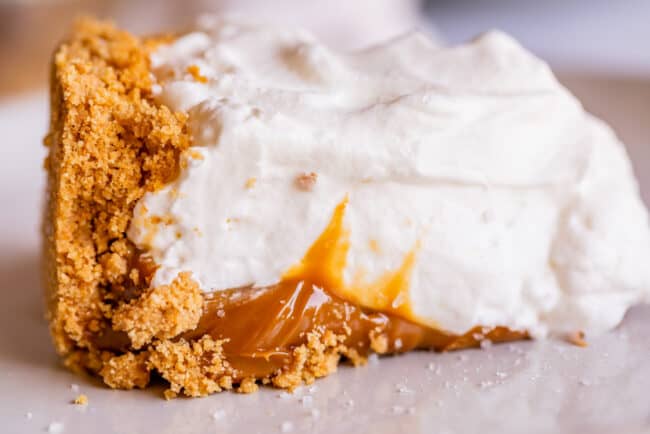 a slice of dulce de leche pie.